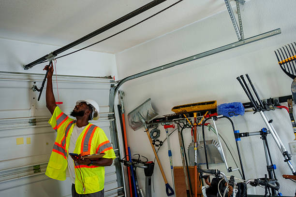 Professional Garage Door Installation technician working in Wahneta, FL